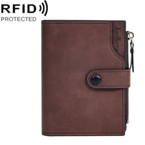 Baellerry D5113 RFID Anti-theft Short Wallet (Dark Brown) - 1