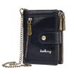 Baellerry D3261 Retro Short Wallet Coin Purse - Black - 1