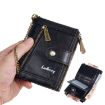 Baellerry D3261 Retro Short Wallet Coin Purse - Black - 9