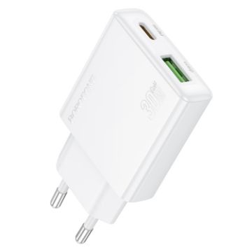 BOROFONE BN25 PD 30W USB Type-C Charger EU Plug White - 1