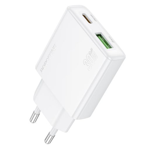 BOROFONE BN25 PD 30W USB Type-C Charger EU Plug White - 1
