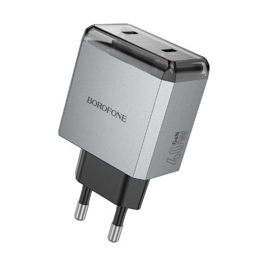 BOROFONE BN21 PD 40W 2 Type-C Charger EU Plug - Tarnish - 1