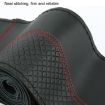 38cm Cowhide Double-Line Steering Wheel Cover - Black Red Line - 5