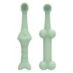 2pcs Cats And Dogs Silicone Toothbrush Set - Green - 1