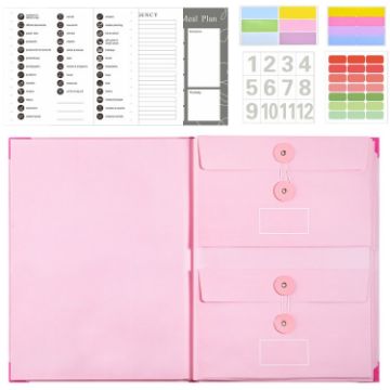 Accordion Document Bag File Folio Pink - 1