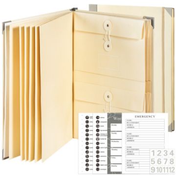 Accordion Document Bag File Folio - Khaki - 1