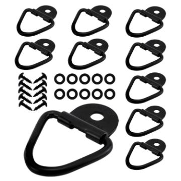 10pcs Trailer ATV Bolt-on Hook Cargo Tie-down Ring Set - 1
