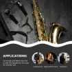 Adjustable Leather Saxophone Double-Shoulder Strap for Tenor Alto Sax (Black) - 3