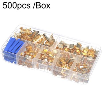 Gold Brass Quick Crimping Buckle U-Shaped Terminal Set - 500pcs/Box - 1