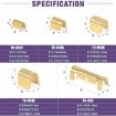 Gold Brass Quick Crimping Buckle U-Shaped Terminal Set - 500pcs/Box - 2
