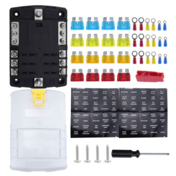 6-Way LED Indicator Fuse Box Socket for RV and Yacht - 1