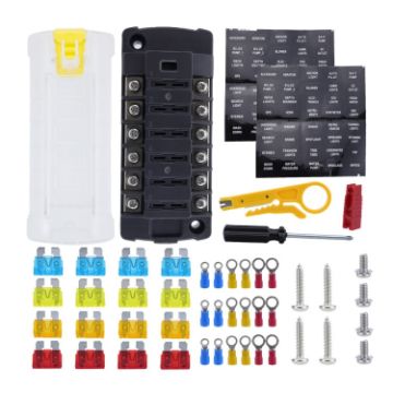 6-Way Plug-In Insulated Cover Fuse Box for Cars Yachts - 1