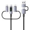 USAMS 60W 6 in 1 Fast Charging Cable, 1.2m Length - Titanium Gray - 1