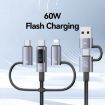 USAMS 60W 6 in 1 Fast Charging Cable, 2m Length - Titanium Gray - 2