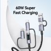 USAMS 60W 6 in 1 Fast Charging Cable, 2m Length - Titanium Gray - 5