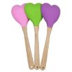 High Temp Nonstick Heart Silicone Spatula Spoon - Purple - 3
