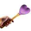 High Temp Nonstick Heart Silicone Spatula Spoon - Purple - 4