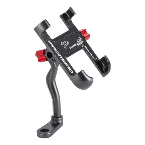 PROMEND Aluminum Cell Phone Holder for Motorcycle, Adjustable Angle, Titanium Color - 1