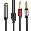 3m TRS Stereo Female to 2 x TS Male Mono Audio Adapter Cable - 2