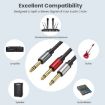 3m Gold Plated 6.35mm Male Dual Sound TRS Stereo to 2 x 6.35mm Male TS Mono Y Splitter Adapter Audio Cable - 6