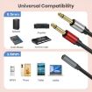3m Gold Plated 3.5mm TRS Female to 2 x 6.35mm TS Male Y Splitter Adapter Cable - 4