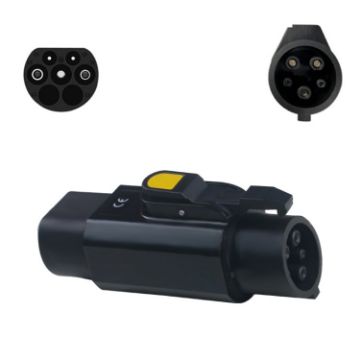 TYPE2-TYPE1 EV Charging Station Adapter - Black - 1