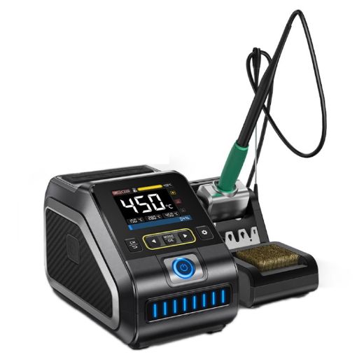 FNIRSI 200W Electric Soldering Iron Station - US Plug - 6 Heads - 1