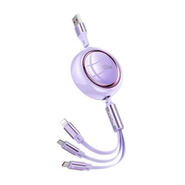 WK WDC-18 Star Series 1.2m 100W USB Retractable Data Cable - 1