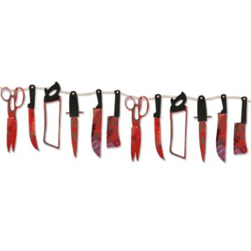 Halloween Blood Knife Pendant Decorative Flag Haunted House Door Curtain - 1