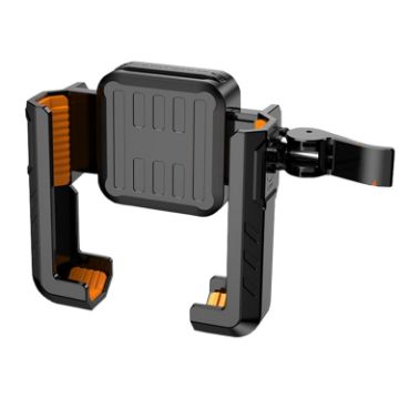 YYS-615 Motorcycle Bicycle Cell Phone Holder (Black+Orange) - 1