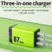 WK WP-U157 67W USB-C/Type-Cx2 Fast Charger - UK Plug (Green) - 7