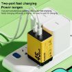 WK WP-U33 45W USB-C/Type-Cx2 GaN Fast Charger EU Plug Yellow - 5