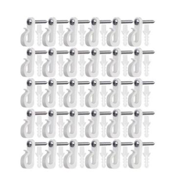 Holiday Lights Hanger Hooks - 30pcs/Box - Phillips Screw - White - 1