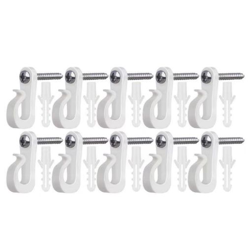 Holiday Lights Hanger Hooks - 10pcs/Box - White - 1