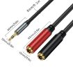 Gold Plated 3.5mm TRS Male to 2 x 6.35mm Female Y Splitter Adapter Cable - 3
