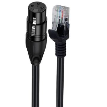 XLR 3 Pin Female to RJ45 Male Cable for DMX-CON Controller, 30cm Black - 1