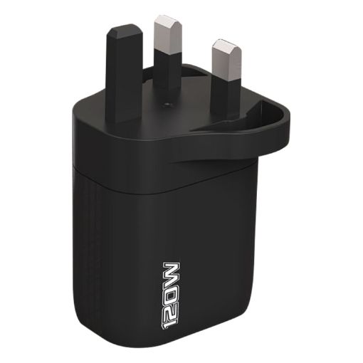 120W USB Fast Charger UK Plug Black - 1