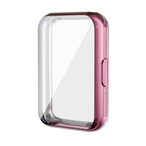 Samsung Galaxy Fit3 Pink Electroplated TPU Case with Screen Protection - 1