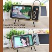 Retro Small TV Desktop Cell Phone Holder With Bluetooth Speaker (Brown) - 2