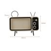 Retro Small TV Desktop Cell Phone Holder With Bluetooth Speaker (Brown) - 6