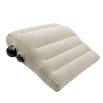 Inflatable Lumbar Pillow Portable Travel Flocking Chair Back Support - 1
