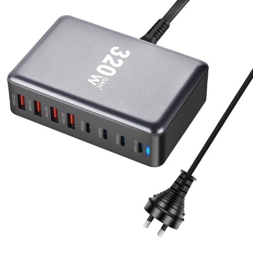 YMX-320W GaN 320W USB x 4 Fast Charger AU Plug Grey - 1