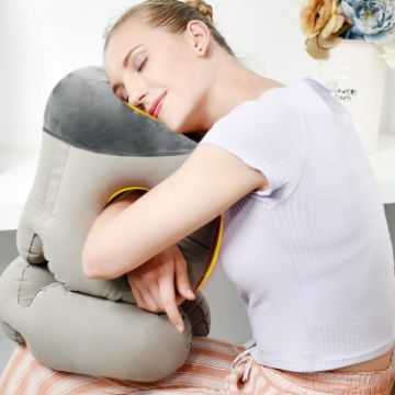 Portable Inflatable Lumbar Support Pillow for Airplane Sleeping - 1