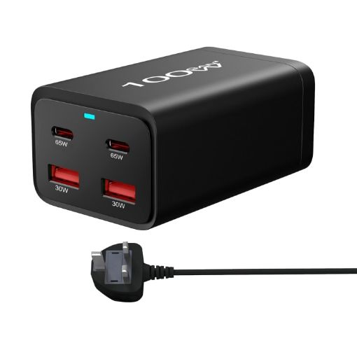 2A2C-100W GaN Pro 100W USB x 2 Fast Charger - UK Plug - 1
