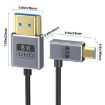1.2m Coaxial Micro HDMI to HDMI Cable - 8K UHD 48Gbps - Left Elbow - 2