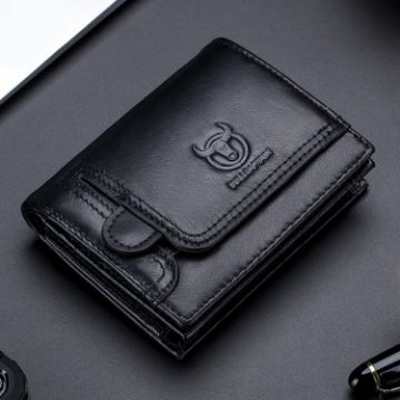 BULL CAPTAIN 037 Men Leather Wallet Driver License Coin Purse - 1