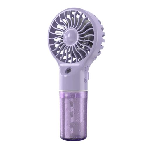 USB Rechargeable Handheld Misting Fan - Purple - 1