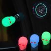 Blue Skull Valve Cap Set for Car & Motorcycle Tires - 6