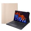 Bluetooth Keyboard Leather Tablet Case for Samsung Galaxy Tab S8+/S7 FE - Gold - 2
