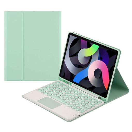 Samsung Galaxy Tab S6 Lite Bluetooth Keyboard Leather Case (Green) - 1